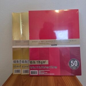Recollections 8.5" x 11" Red and Gold Cardstock Paper - Unopened